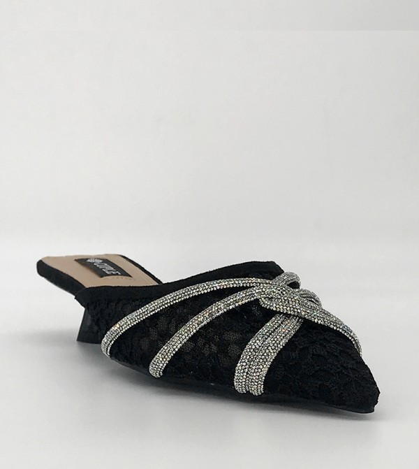 Embellished Pointed Toe Mules