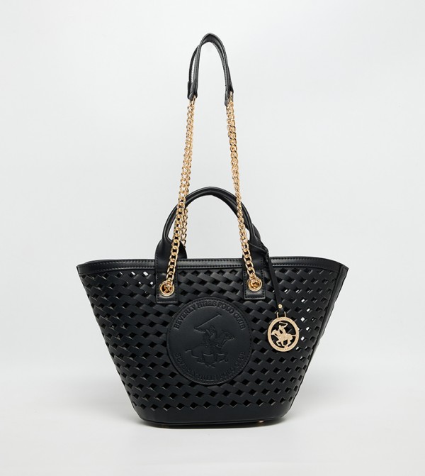 Logo Detail Braided Bucket Bag