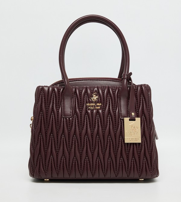 Logo Detail Quilted Satchel Bag