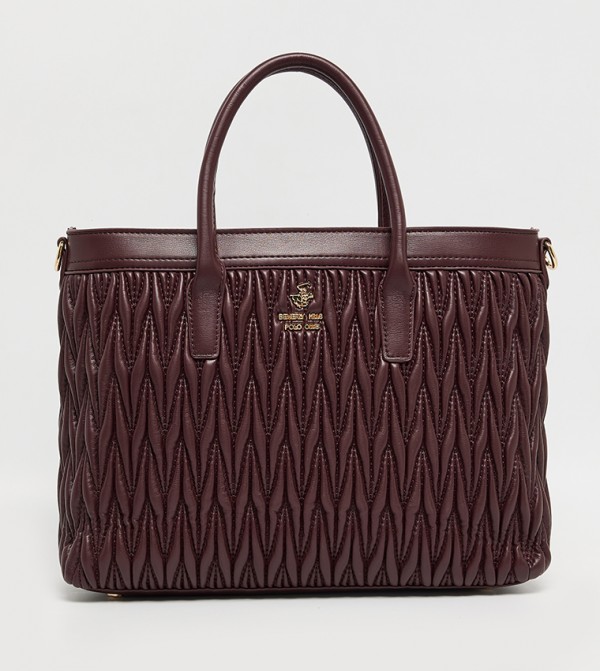 Logo Detail Quilted Tote Bag