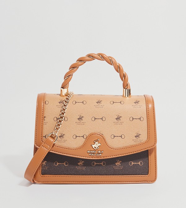 Color Block Top Handle Bag