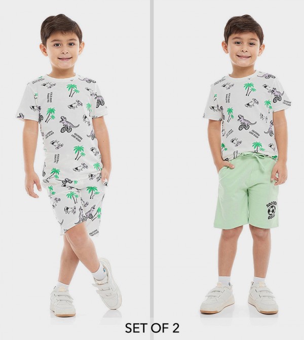 Printed T-Shirt with Crew Neck and Short Sleeves