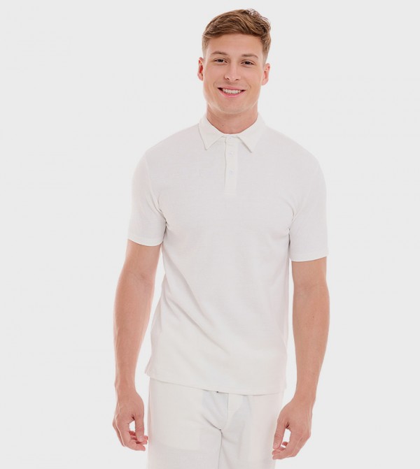 Solid Polo T-Shirt with Short Sleeves