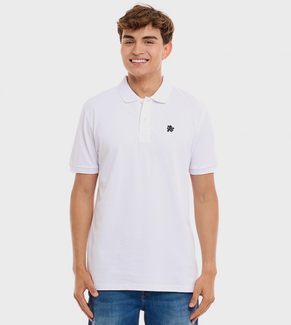 Logo Detail Polo T-Shirt with Short Sleeves