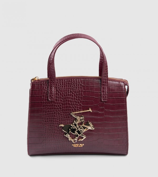 Croc Textured Satchel Bag