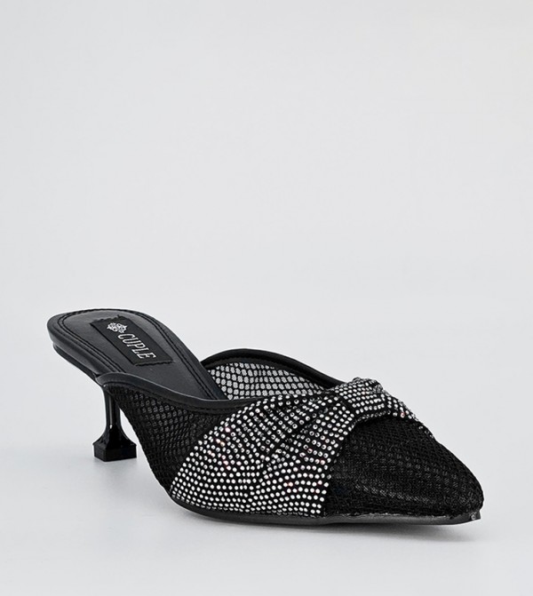 Embellished Pointed Toe Mules