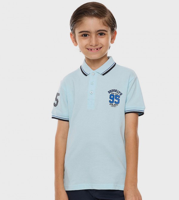 Printed Polo T-Shirt with Short Sleeves