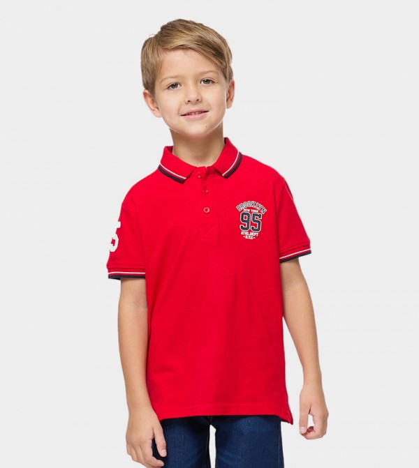 Printed Polo T-Shirt with Short Sleeves
