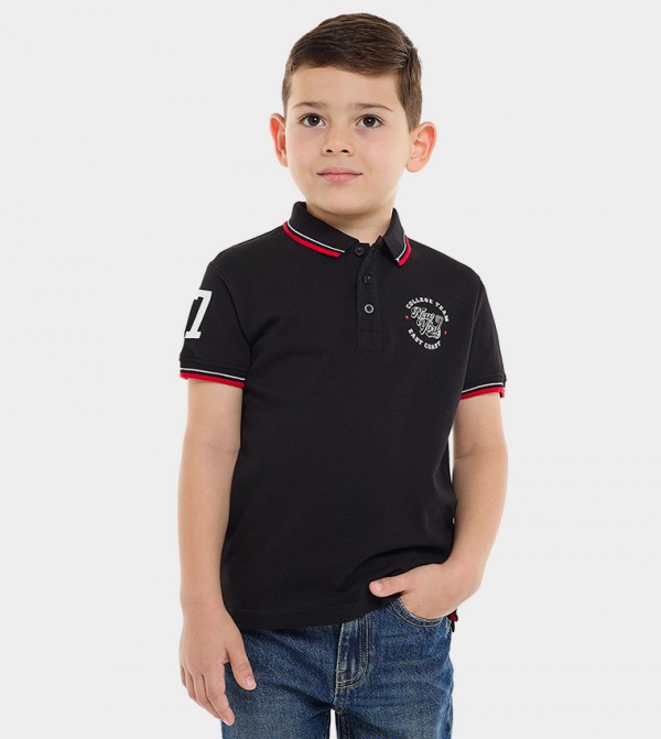 Printed Polo T-Shirt with Short Sleeves