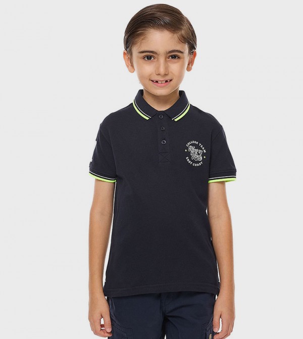 Printed Polo T-Shirt with Short Sleeves