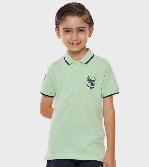 Printed Polo T-Shirt with Short Sleeves
