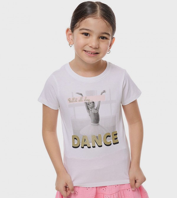 Printed T-Shirt With Crew Neck and Short Sleeves