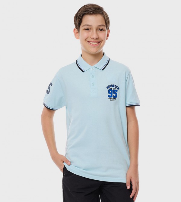 Printed Polo T-Shirt with Short Sleeves