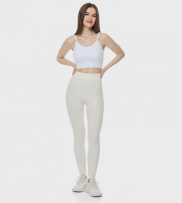Ribbed Leggings with Elastic Waist