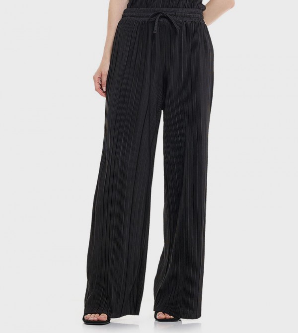 Pleated Pants with Drawstring Waist