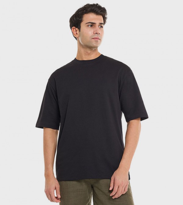 Solid T-Shirt With Crew Neck and Short Sleeves