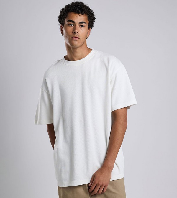 Solid T-Shirt with Crew Neck and Short Sleeves