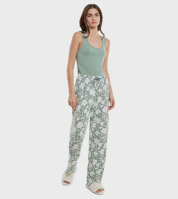 Patterned Lounge Pants with Drawstring Waist