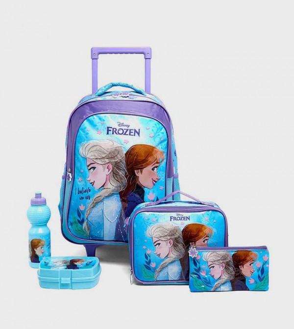 Frozen Print 18" Trolley Backpack Set