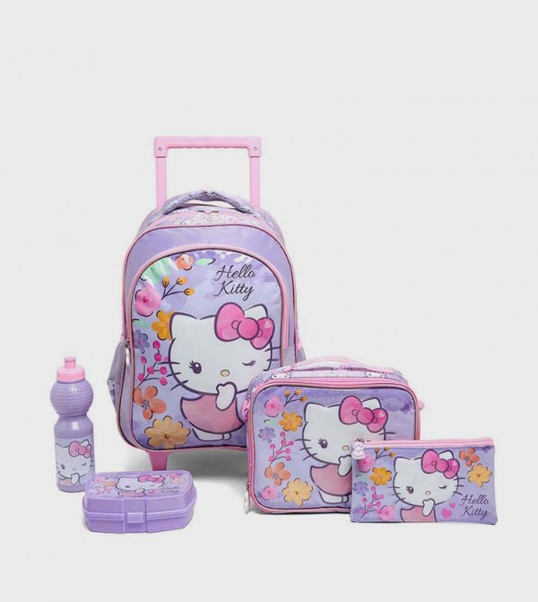 Hello Kitty Print 16" Trolley Backpack Set