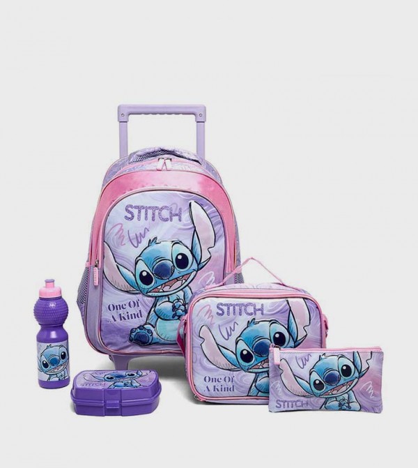 Stitch Print 16" Trolley Backpack Set