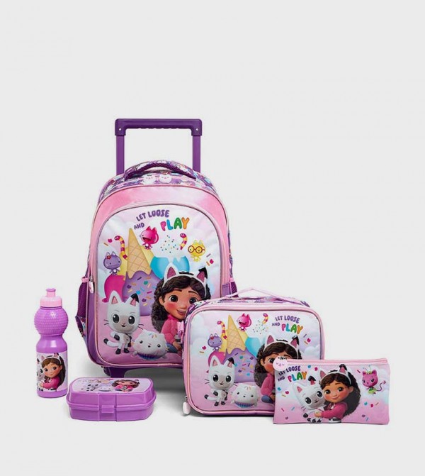 Gabby's Dollhouse 16" Trolley Backpack Set