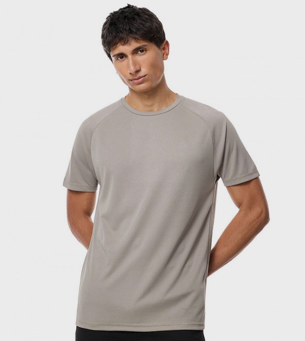 Logo Detail Active T-Shirt with Crew Neck and Short Sleeves