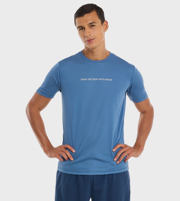 Printed Active T-Shirt with Crew Neck and Short Sleeves