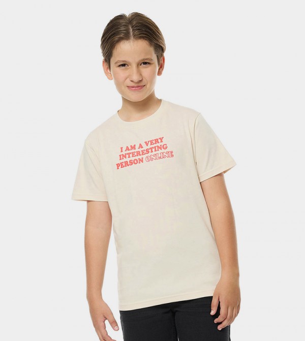 Printed T-Shirt with Crew Neck and Short Sleeves