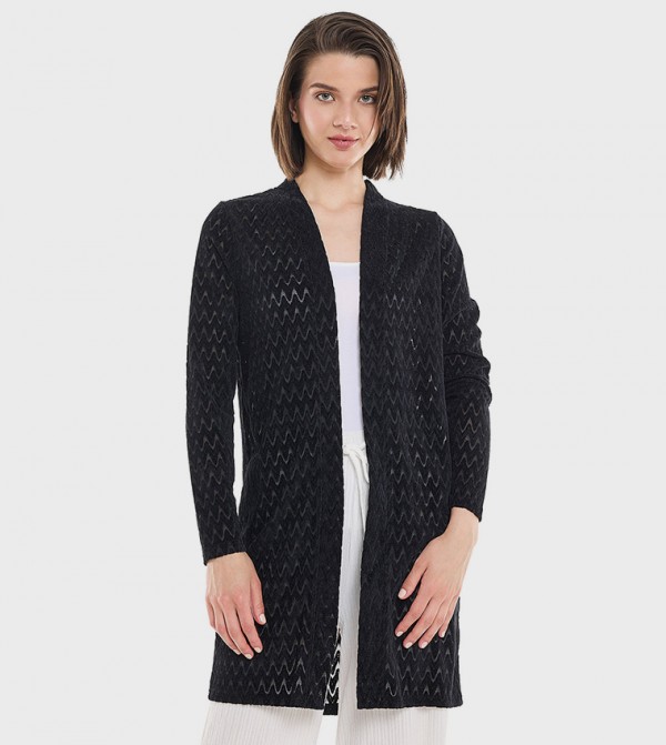 Self Patterned Long Sleeves Kimono
