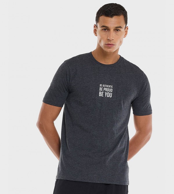 Printed T-Shirt with Crew Neck and Short Sleeves