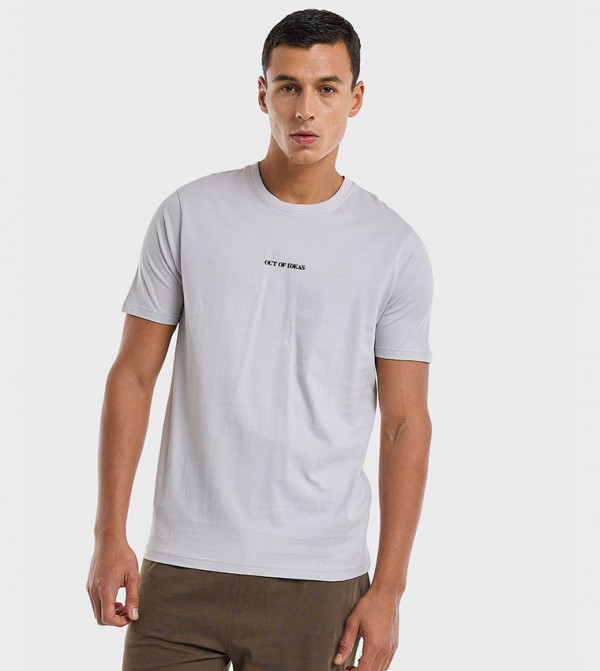 Printed T-Shirt with Crew Neck and Short Sleeves