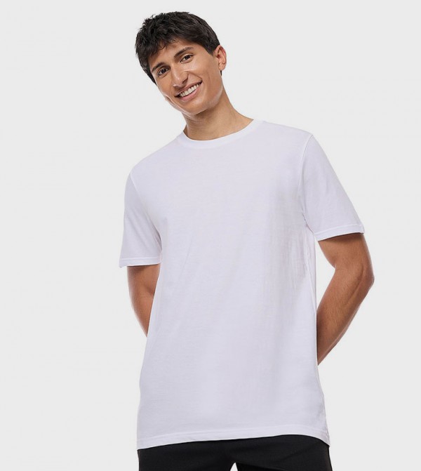 Solid T-Shirt with Crew Neck and Short Sleeves