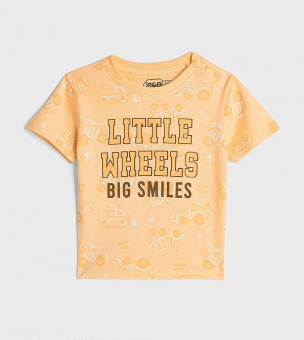 Printed T-Shirt with Crew Neck and Short Sleeves