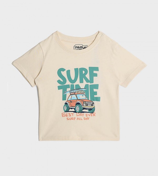 Printed T-Shirt with Crew Neck and Short Sleeves