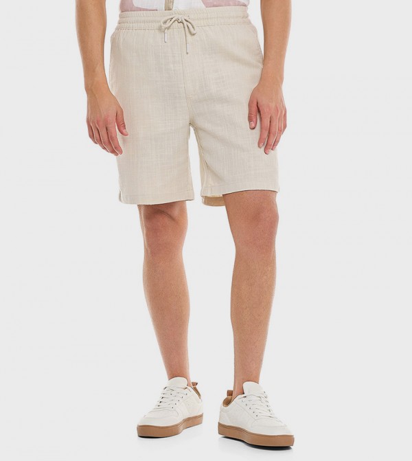 Solid Shorts With Drawstring Waist