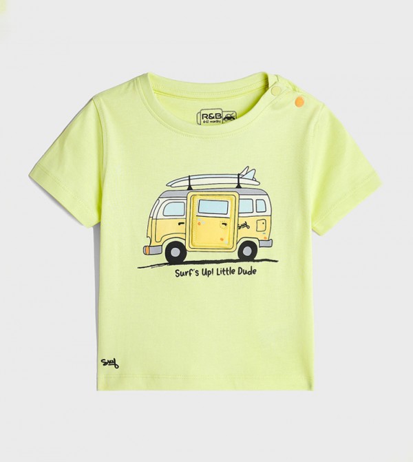 Embroidered T-Shirt with Crew Neck and Short Sleeves