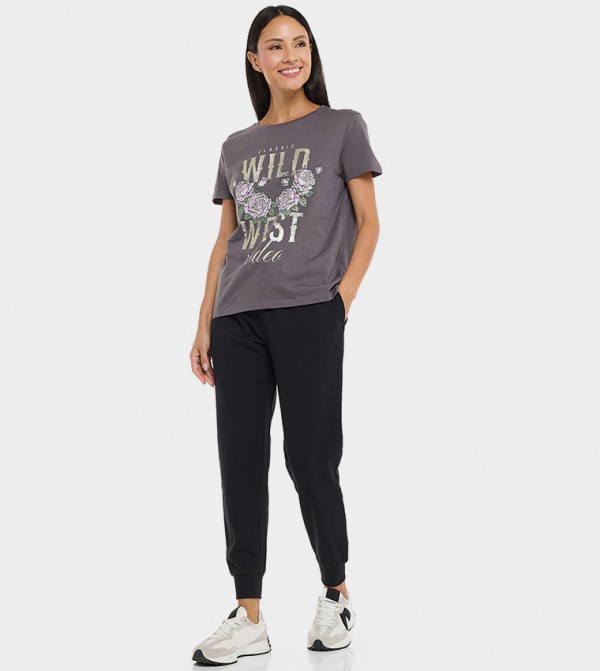 Solid Joggers with Drawstring Waist