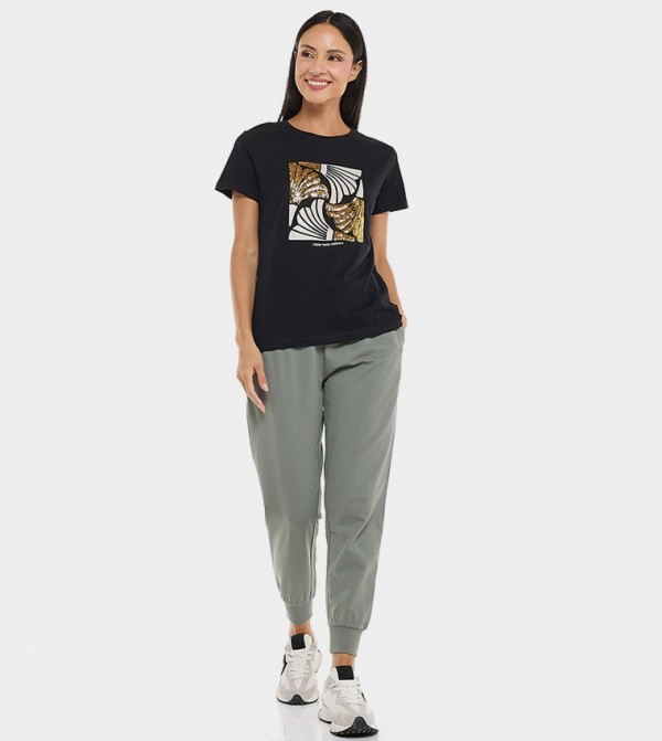 Solid Joggers with Drawstring Waist