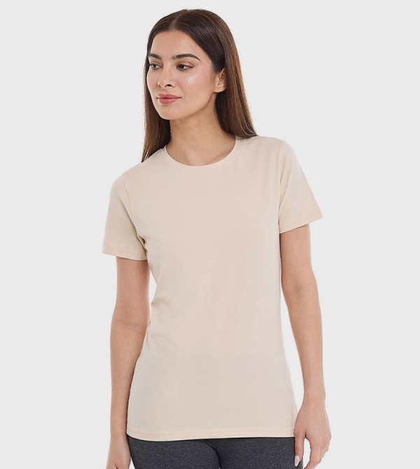 Solid T-Shirt with Crew Neck and Short Sleeves