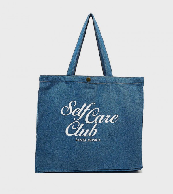 Printed Denim Shoulder Bag