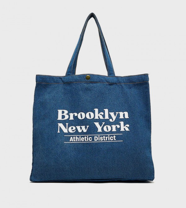Printed Denim Shoulder Bag