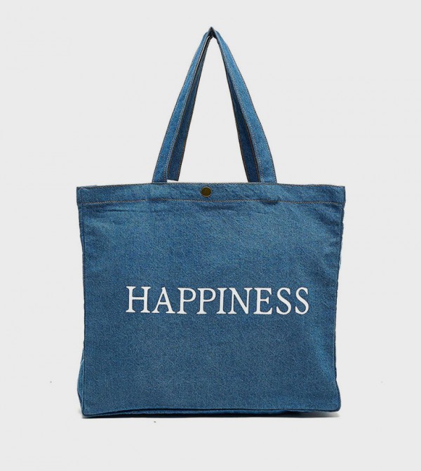 Printed Denim Shoulder Bag