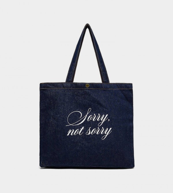 Printed Denim Shoulder Bag
