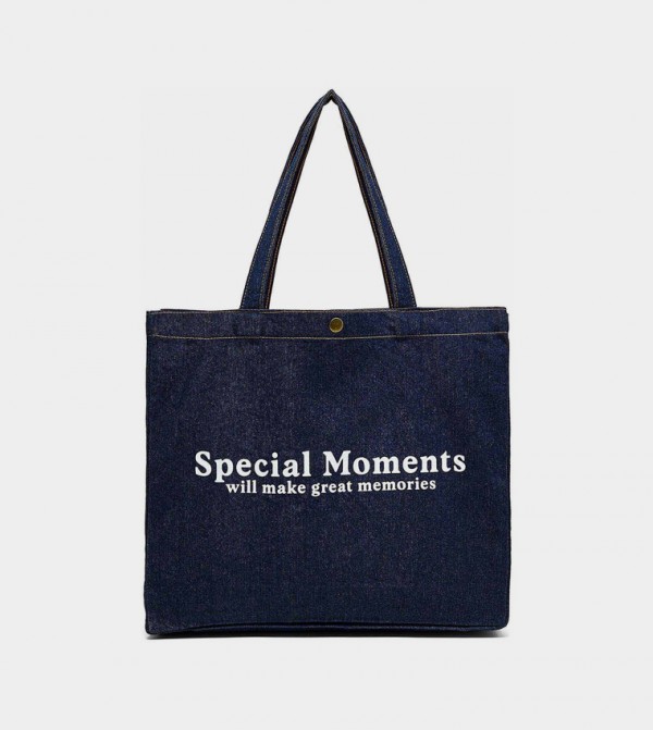 Printed Denim Shoulder Bag
