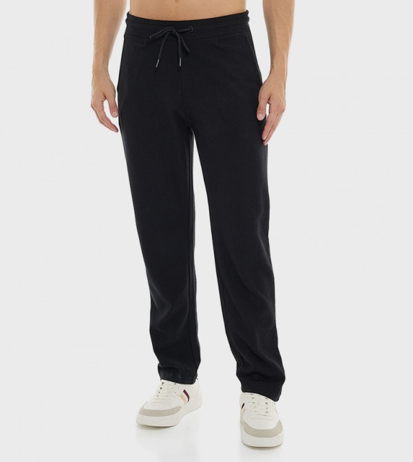 Ribbed Knit Pants with Drawstring Waist
