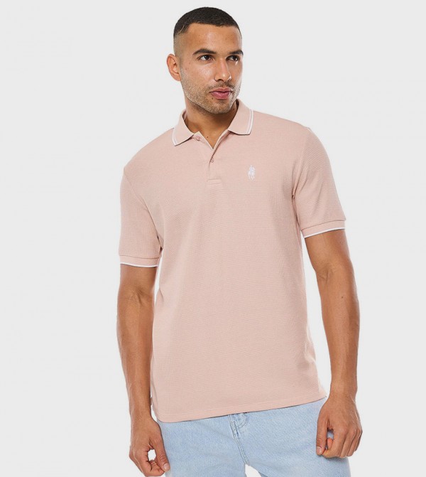 Logo Detail Polo T-Shirt with Short Sleeves