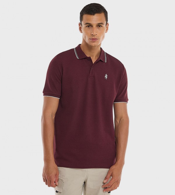Logo Detail Polo T-Shirt with Short Sleeves