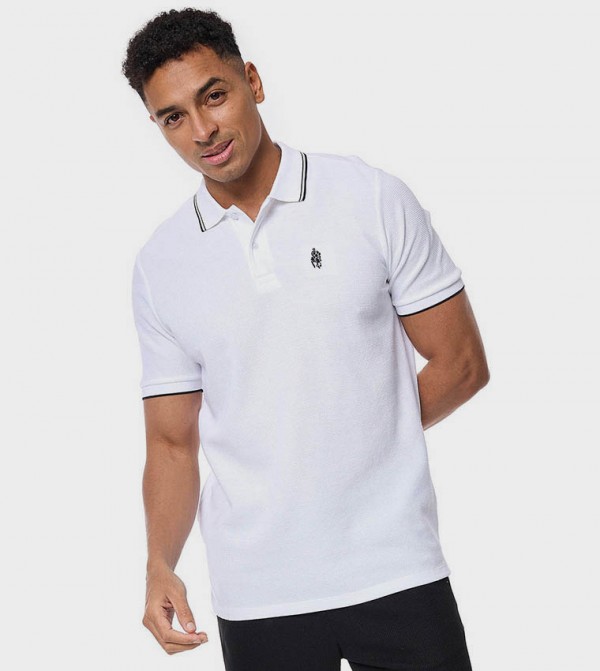 Solid Polo T-Shirt with Short Sleeves