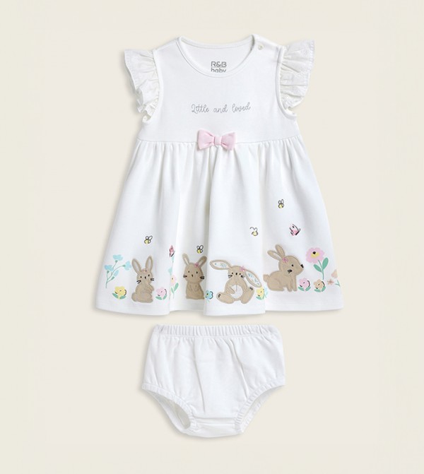 Embroidered A-Line Dress Set
